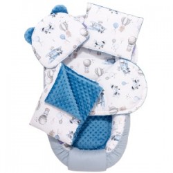 5 delni komplet Jukki Comfort Balloon Travel Blue Minky